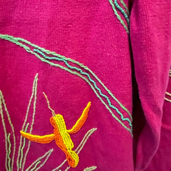Susan Bristol hand embroidered sweater. Beautiful beading - Picture 2 of 5